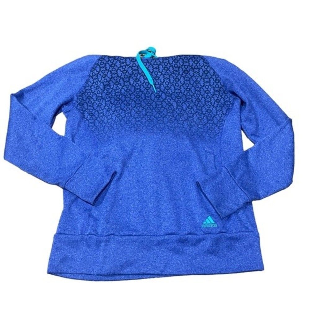 Adidas Indigo Graphic Pullover Hoodie Sweatshirt